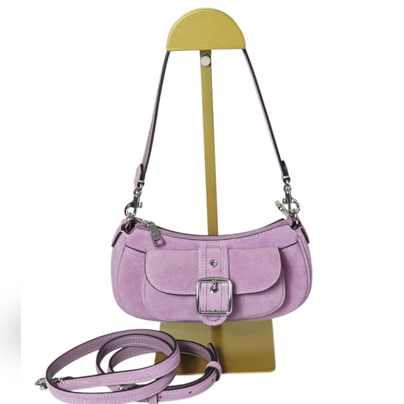 Coach Ashton Mini Suede Light Violet Shoulder Bag - Picture 9 of 13